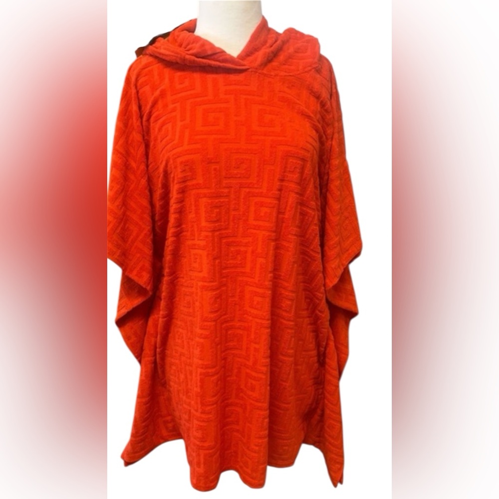 Gianni Bini x DANNIJO Lou Towel Terry Jacquard Poncho Color: Orange